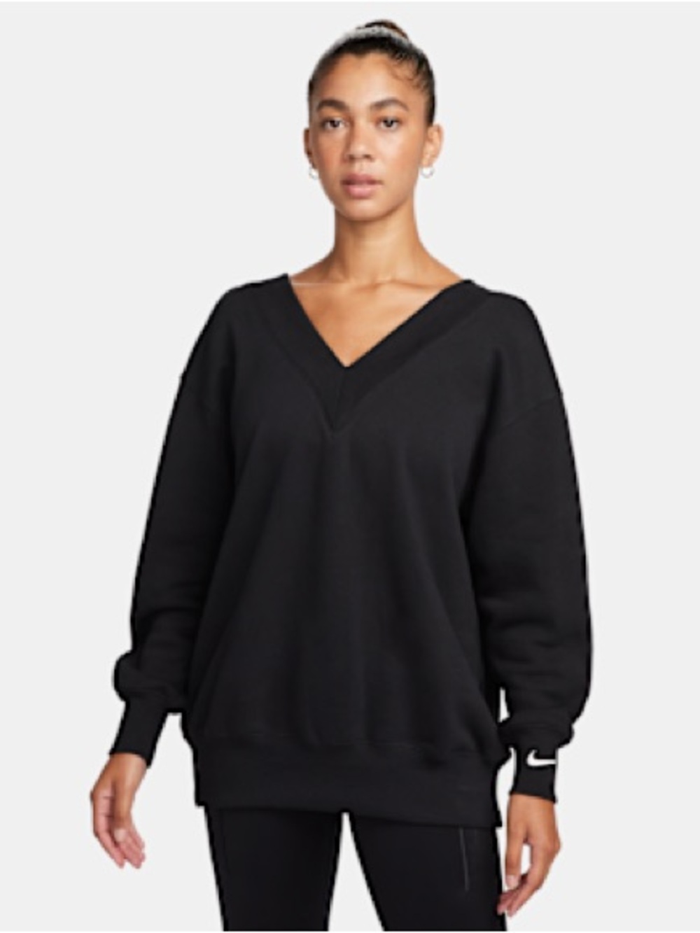 Nike Black V-Neck Oversized Sweater & Pants set; NWT; size M